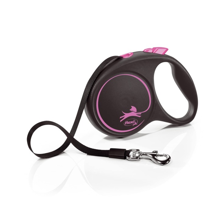 Flexi Black Design Tape L als 5m rosa (weniger 50kg) [Hundeleine] rosa
