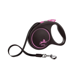 Flexi Black Design Tape M als 5m rosa (weniger 25kg) [Hundeleine] rosa