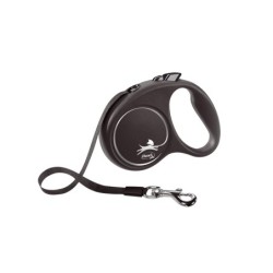 flexi Black Design Tape S 5m Schwarz [Hundeleine] silber