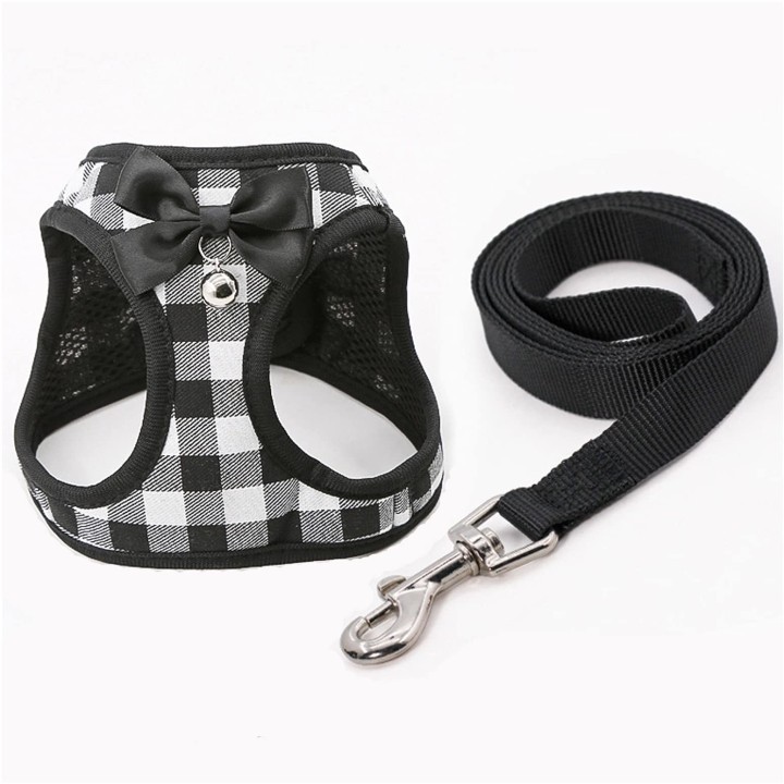 Hitasi Geschirr für Hunde und süßes kariertes Hundegeschirr für kleine und sehr kleine Hunde, Katzen, Welpen, Spaziergänge, e