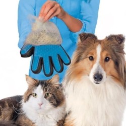 Gants Main droite brosse poils chien chat nettoyage doux True Touch
