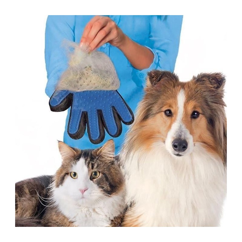Gant de Nettoyage - True Touch - Doux et efficace - Pour chien - Confortable - Kautschuk, Silikon, Mesh