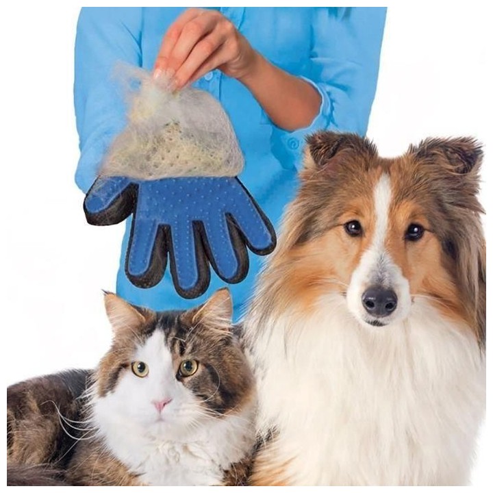 Gant de Nettoyage - True Touch - Doux et efficace - Pour chien - Confortable - Kautschuk, Silikon, Mesh