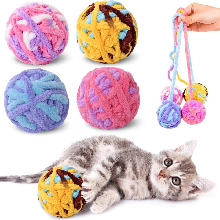 CANPLUS Katzenspielzeug für Solo-Spiele, Katzenspielzeugball, Kauspielzeug, beliebt, kommt mit Glöckchen, macht Geräusche, le