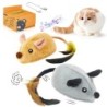 HOMEBASICS Elektrische, interaktive Maus für Katzen mit unregelmäßigen Hindernissen, LED-Licht, USB, einfaches Lösen von Stre