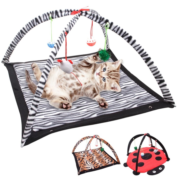 CANPLUS Katzenspielzeug 2in1, interaktives Spielzeug, Katzenspiel, Hebeball, Mauspad, Kissen, Bett, faltbar, leichtes Katzenb