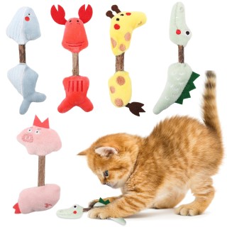 CANPLUS 5er-Pack Katzenspielzeug, Kauspielzeug, Plüschspielzeug, Kauen, beliebtes Zahnputz- und Zähneknirsch-Stick, Solo-Spie