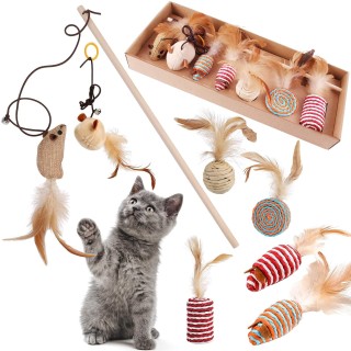 CANPLUS 7er-Pack Katzenkauspielzeug, Bürstenspielzeug für Katzen, Solo-Kauspielzeug, Maßnahmen gegen Stress, Mangel an Spielz