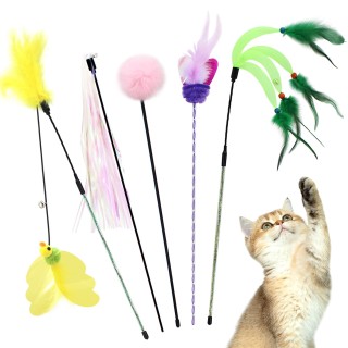 SONGWAY Katze 50cm lang Lieblingsset 5 Spielzeug, Stange, Katzenangel,