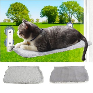 Katzenfensterbett, Fensterhängematte, Katzenfensterhängematte, starker Saugnapf, einfach zu installieren, stabil, beidseitig