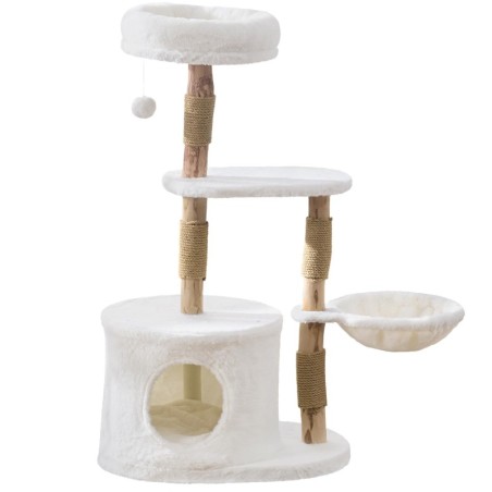 U-Yocanpet Turm, Stationär, Holz, Turm, Katzen, Hängematte, Kratzbaum, Natur, Katze, Mehrere Natürliche Räume Beseitigt Mange