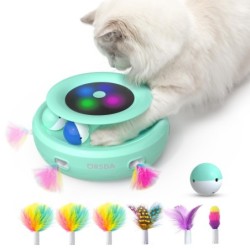 Katzenspielzeug Elektrisch ORSDA Katzenball Automatischer Katzenball 2in1 Integrierter Typ grün