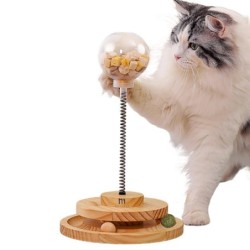 Marchul Katzenballspielzeug mit Leckerli, Katzenleckerli-Spender, Spielzeug mit Rollen-Trackball, Katzenspiel, interaktives K