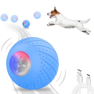 Hundeball Hundespielzeug Elektrischer Ball für aktive Haustiere Leuchtender Ball Automatisches Hüpfen, Schütteln, Rollen 2 Mo
