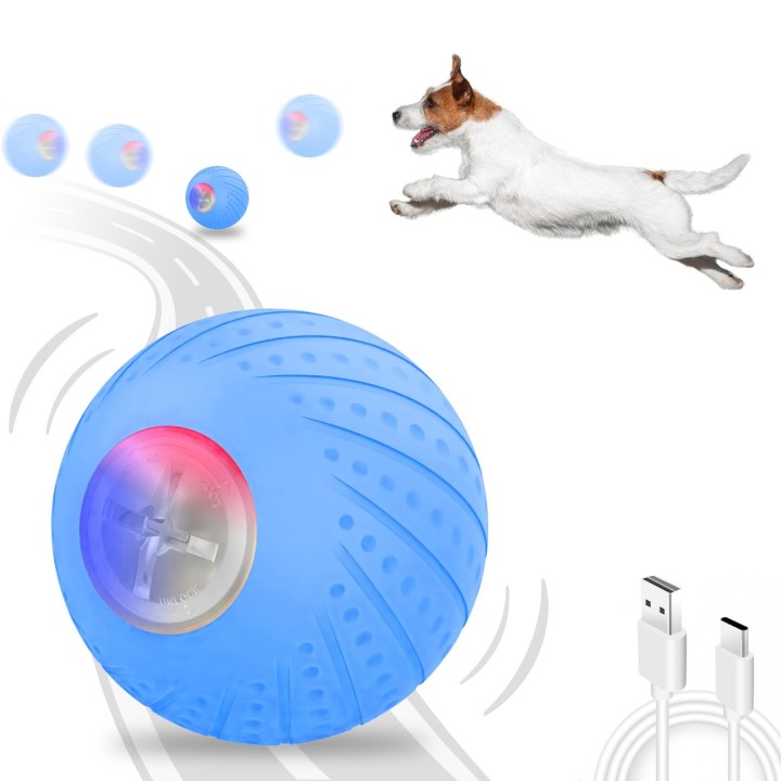 Hundeball Hundespielzeug Elektrischer Ball für aktive Haustiere Leuchtender Ball Automatisches Hüpfen, Schütteln, Rollen 2 Mo