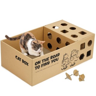 Katzenkarton, Katzenstress, leicht zu entlasten, Spielzeug inklusive, Kratzbaum, Bett, Haus, Kratzbaum, Haus, Bett, Belüftung