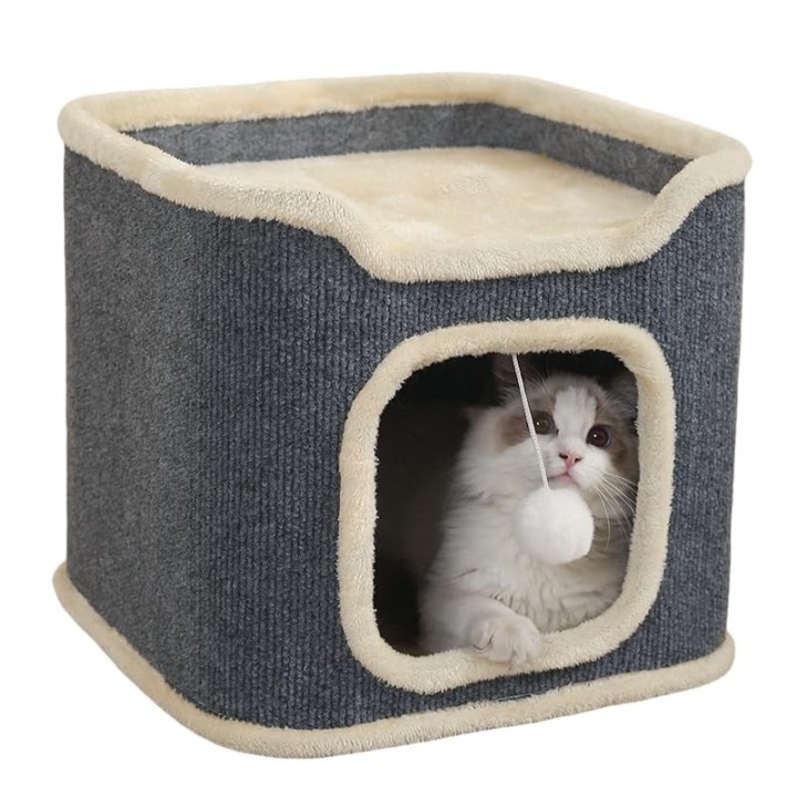 Reelyo Katzenschlafsack für Katzen, Doppel-Katzenhaus, Katzenschlafsack für Katzen, für Hunde und Katzen, für drinnen und dra