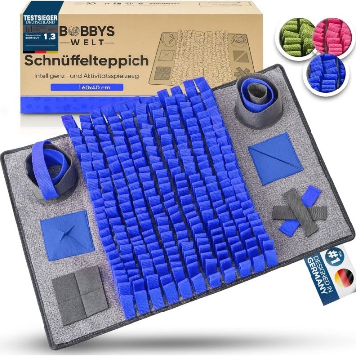 BOBBYS WELT - Schnüffelteppich für Hunde Farbe Blau