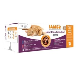 IAMS Cat Delights Adult All Breeds Land&Sea In Jelly Pouch 48 x 85 g