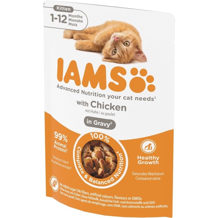 IAMS Cat Kitten All Breeds Chicken In Gravy Pouch 85 g