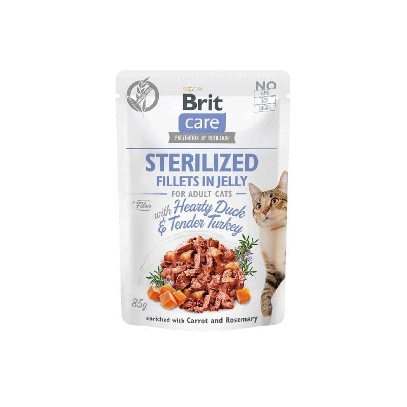 BRIT Care Fillets in Jelly Sterilized Duck&Turkey 85 g