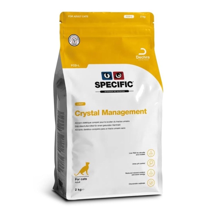 SPECIFIC Cat FCD-L Crystal Management: Anti-Struvit-Katzenfutter mit Übergewicht 2 kg