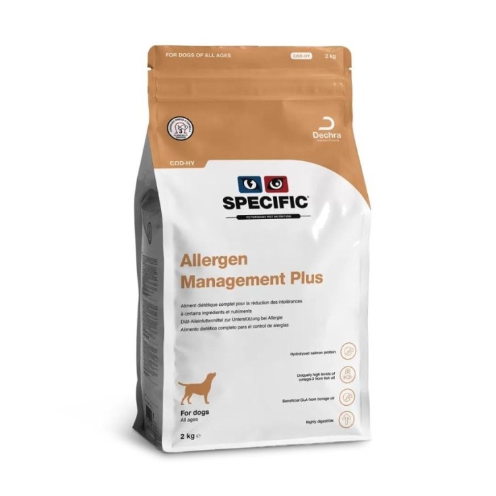 SPECIFIC Dog COD-HY Food Allergen Management Plus 2 kg hydrolysiertes Futter für Welpen und erwachsene Hunde mit Allergien