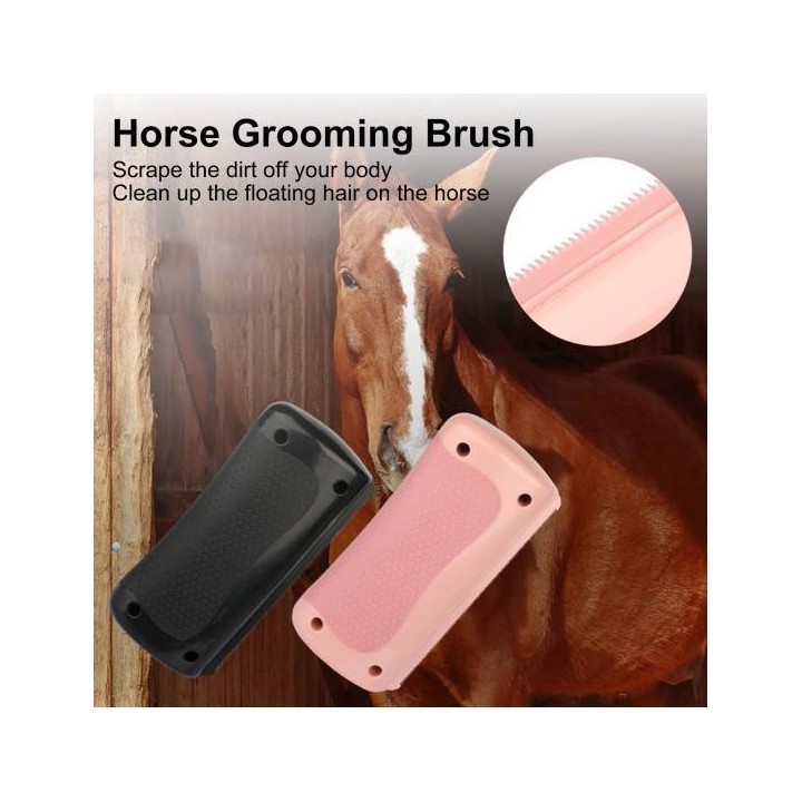 Pferde-Enthaarungsbürste, Tierhaarentfernungsbürste für lang- und kurzhaarige Hunde, Haustier schwarz