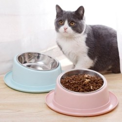 Katzennapf aus Edelstahl, auslaufsicher, rutschfest, geneigt, Katzenfutternäpfe, erhöhte Katzennäpfe gegen Schnurrhaarermüdun
