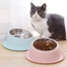 Katzennapf aus Edelstahl, auslaufsicher, rutschfest, geneigt, Katzenfutternäpfe, erhöhte Katzennäpfe gegen Schnurrhaarermüdun