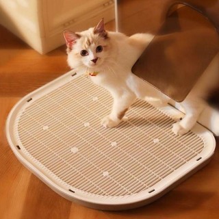 Easy to Clean Cat Litter Mat Splash-proof Double-layer Cat Litter Pad  for Home blau