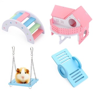 Spielen Spielzeug Schaukel Kleine Tier Hamster Haus Regenbogen Brücke Gerbil Pet Sport Übung Spielzeug Set