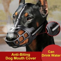 Mit reflektierenden Streifen verstellbarer Maulkorb für Hunde kann Wasser trinken Hund Mundschutz Mode for about 2.5KG Dog