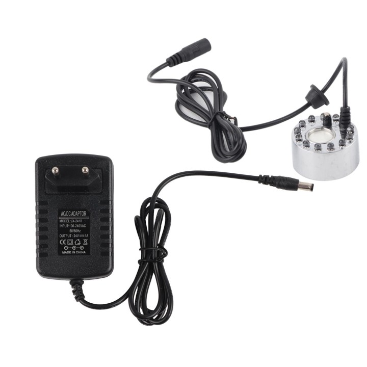 Silber Aquarium 12 LED Licht Ultraschall Nebel Maker Zerstäuber Wasser Brunnen Teich Indoor Outdoor Fisch