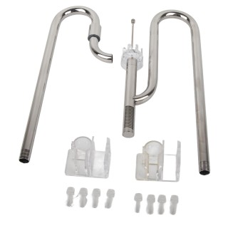 Edelstahl Zulauf- und Ablaufrohr-Set Wasserregulierendes Metall Lily Pipe Oberflächenskimmer mit 2