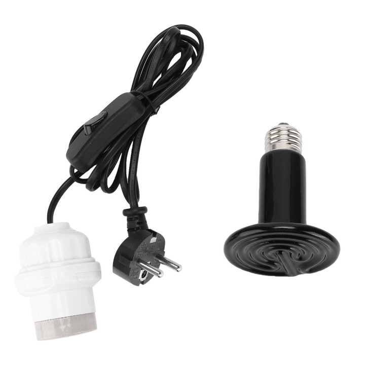 E27-Heizlampenhalter mit Infrarot-Keramik-Wärmestrahllampe für Reptilien, Amphibien, 100 W
