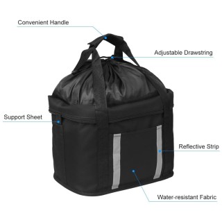 Zusammenklappbarer Fahrradkorb mit reflektierenden Streifen, abnehmbarer Lenker-Frontkorb für Haustiere, Katzen und Hunde sch