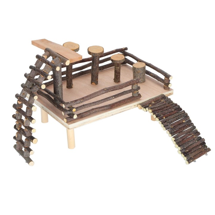 Hamster Leiter Spielplatz Kleine Pet Applewood Spielzeug Pet Treppen Schritt Fitness Übung Spielzeug