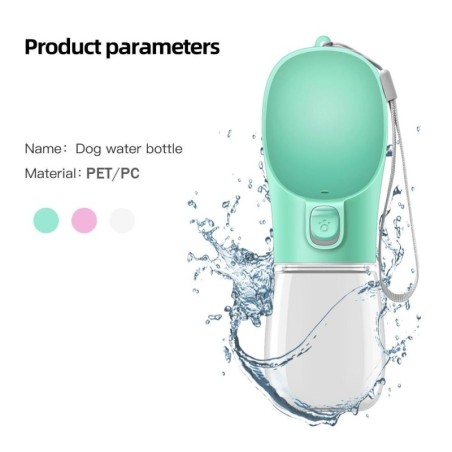 Hundewasserflasche für Hunde und Katzen, Wasser-Futternäpfe, für Reisen im Freien, auslaufsicher, Trinkbehälter für Welpen, M
