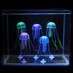 1 Stück künstliche Quallen Aquarium Zubehör Simulation fluoreszierende Quallen Goldfisch Tank Aquarium Landschaftsbau 5cm grü