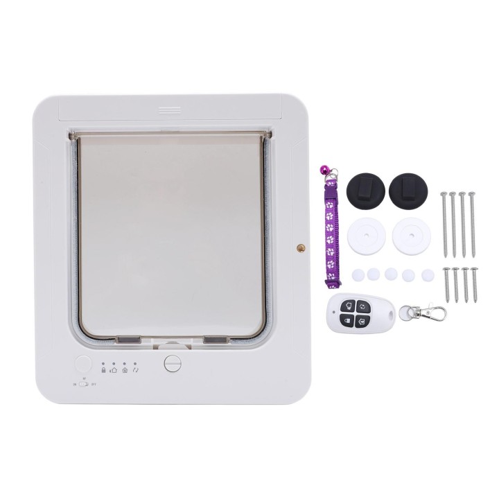 Mikrochip-Katzentür, automatische Entriegelung, wetterfest, 210 mAh Batterie, steuerbare Ein- und Ausgangstür für Haustiere w