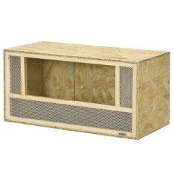 PawHut Terrarium aus OSB-Holz für Reptilien und Amphibien mit Schiebetür aus Glas - 80 x 40 x 40 cm Naturholz   Aosom