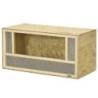 PawHut Terrarium aus OSB-Holz für Reptilien und Amphibien mit Schiebetür aus Glas - 80 x 40 x 40 cm Naturholz   Aosom