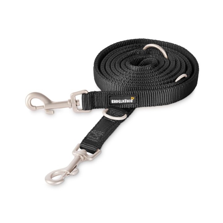 Rudelkönig Hundeleine - Führleine Frida schwarz 2,3 m