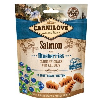 CARNILOVE Crunchy snacks Knusprige Leckerbissen mit Lachs und Heidelbeeren 200 g