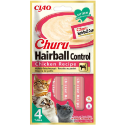 INABA Churu Hairball Chicken 4x14 g ein abschwellendes Leckerli mit Huhn