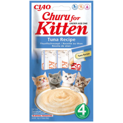 INABA Kitten Tuna 4x14 g ein Katzenfell-Leckerli für Katzen