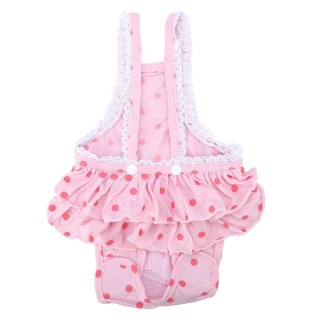 Atmungsaktive Menstruations-Sanitärhosen aus Baumwolle mit süßen Punkten für Hundewelpen(Rosa, S) S rosa