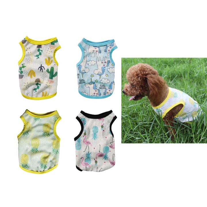 Kühlweste für Hunde im Sommer, zur Vorbeugung von Hitzschlag, Kühlhemd, ärmellos, Outdoor-Kühljacke mit Cartoon-Aufdruck L