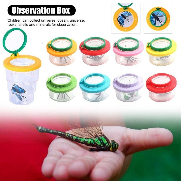 Natur Exploration Werkzeuge Insektenfänger Käfig Insektenbox Lupe Insektenbeobachter Kit Bug Viewer 06